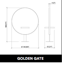 GammaStore Friseurspiegel GOLDEN GATE (gold or black l. frame)  no electrical sockets